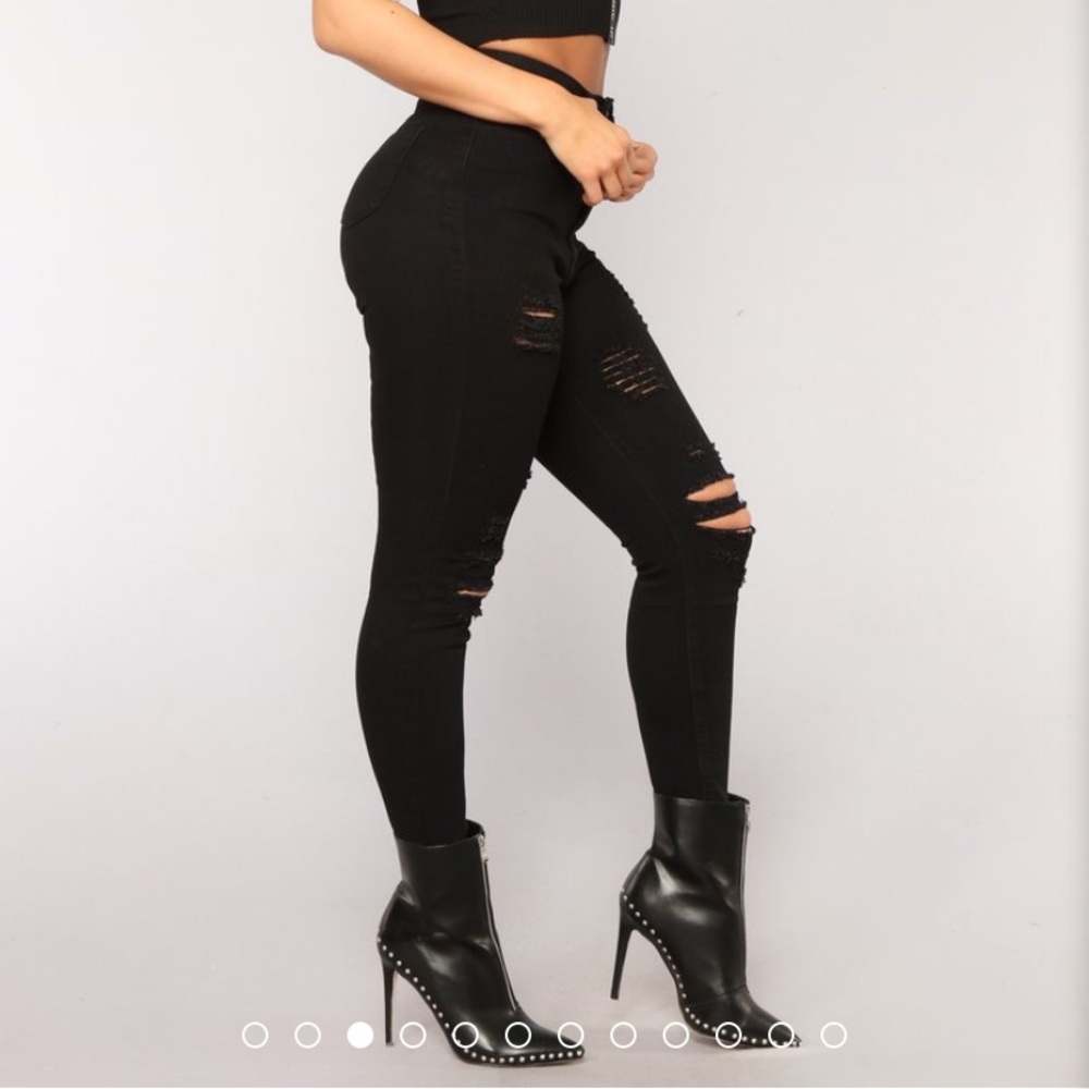 High waist black jeans